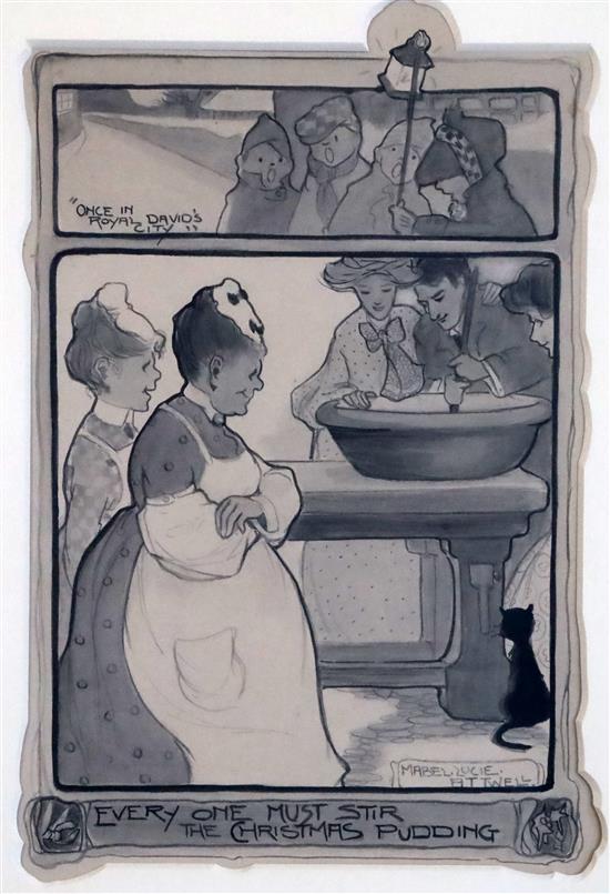 Mabel Lucie Attwell (1879-1964) original artwork for The Amateur Cook 1905 10 x 6.5in., accompanied by the book